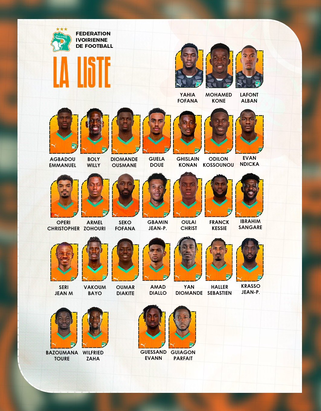CAN 2025 / Faé dévoile sa liste : Seri et Zaha signent leur grand retour chez les Eléphants