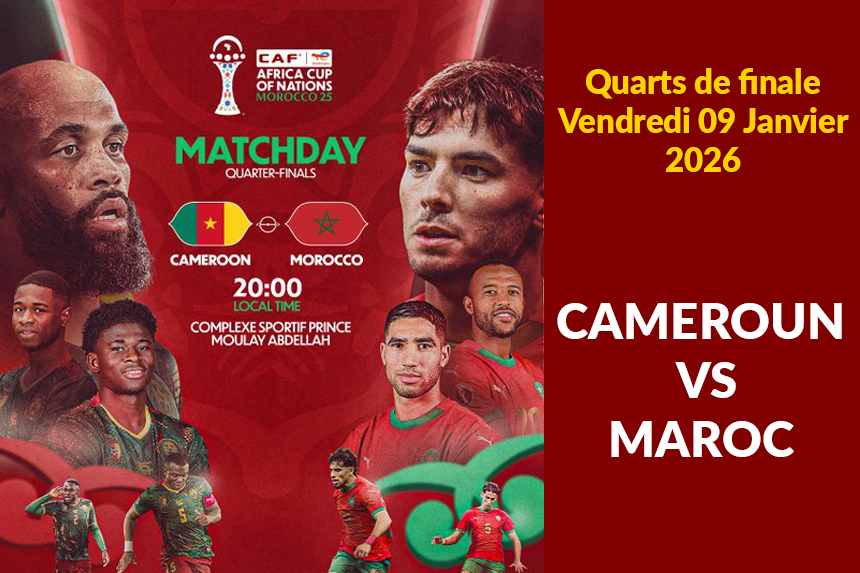 Le Maroc affronte le Cameroun en quart de finale de la #TotalEnergiesAFCON2025. Qui va l’emporter ?